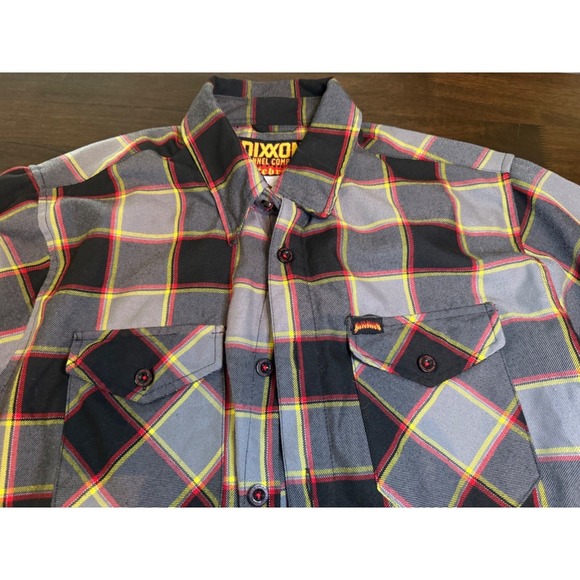 Dixxon Flannel Co Hatebreed Under The Knife Plaid Shirt Mens Grey Red Black - Picture 7 of 16